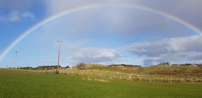 Rainbow over the green fields of Donegal